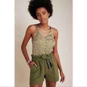 Maeve Anthropologie Womens Aryana Floral Racerback Tank Blouse SZ 10 Indie
